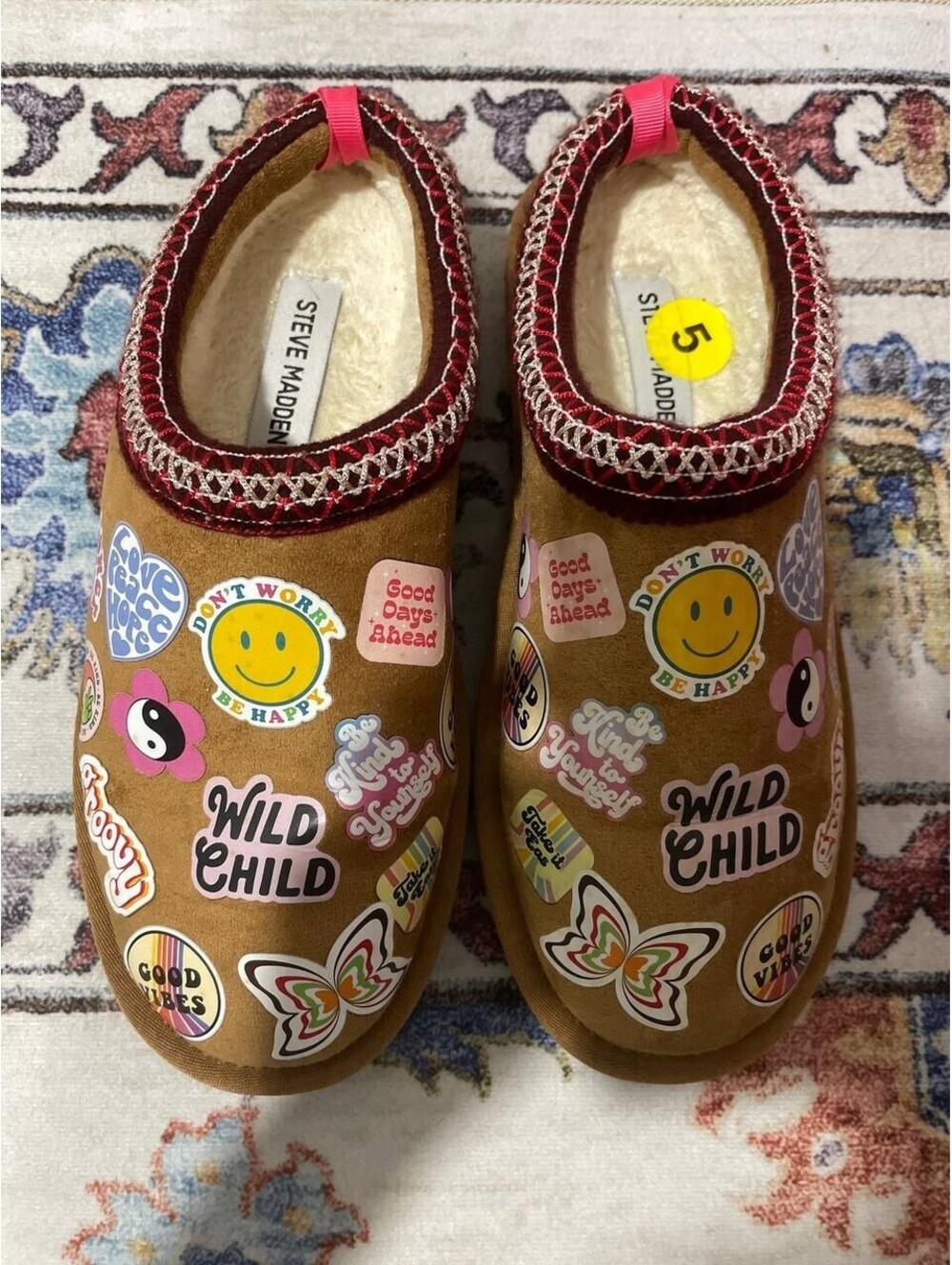 Steve Madden Slippers for Kids Size 5 Brown Cozy Vibe